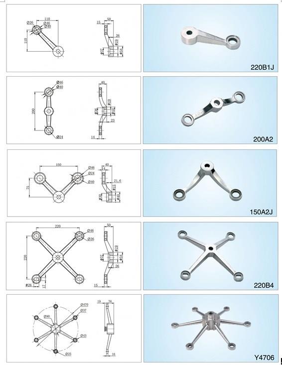 4-Arms-Glass-Stainless-Steel-Curtain-Wall-Spider-Glass-Fittings